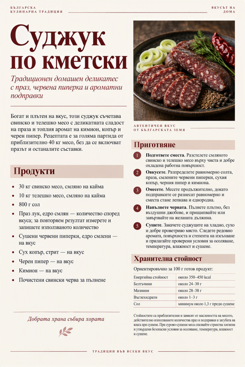 Суджук по кметски 