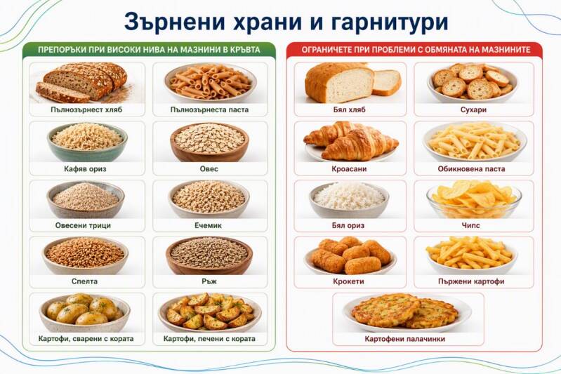 Зърнени храни и гарнитури