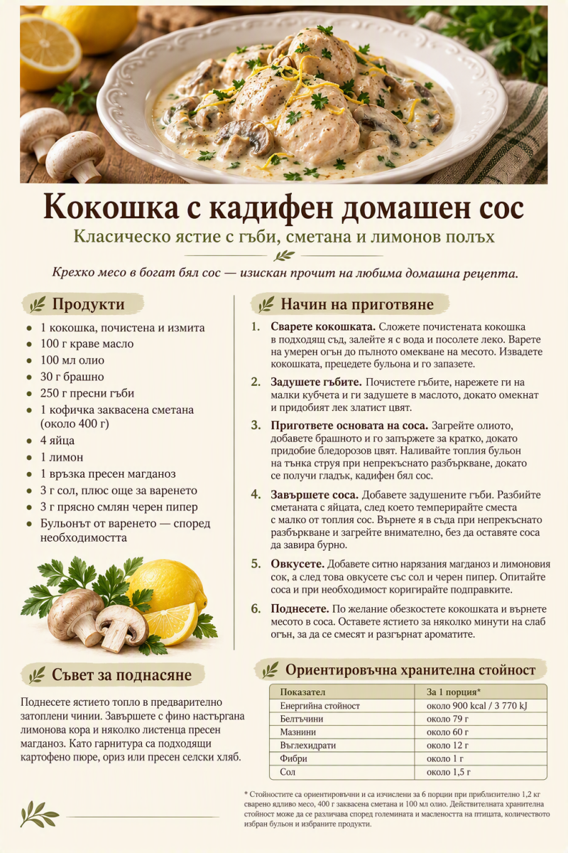 КОКОШКА С КАДИФЕН ДОМАШЕН СОС 