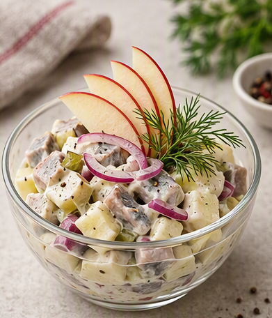Херинга с ябълки и майонеза