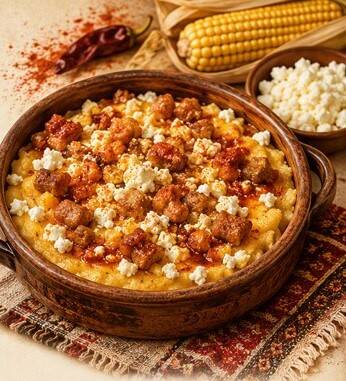 Качамак със сирене и пръжки