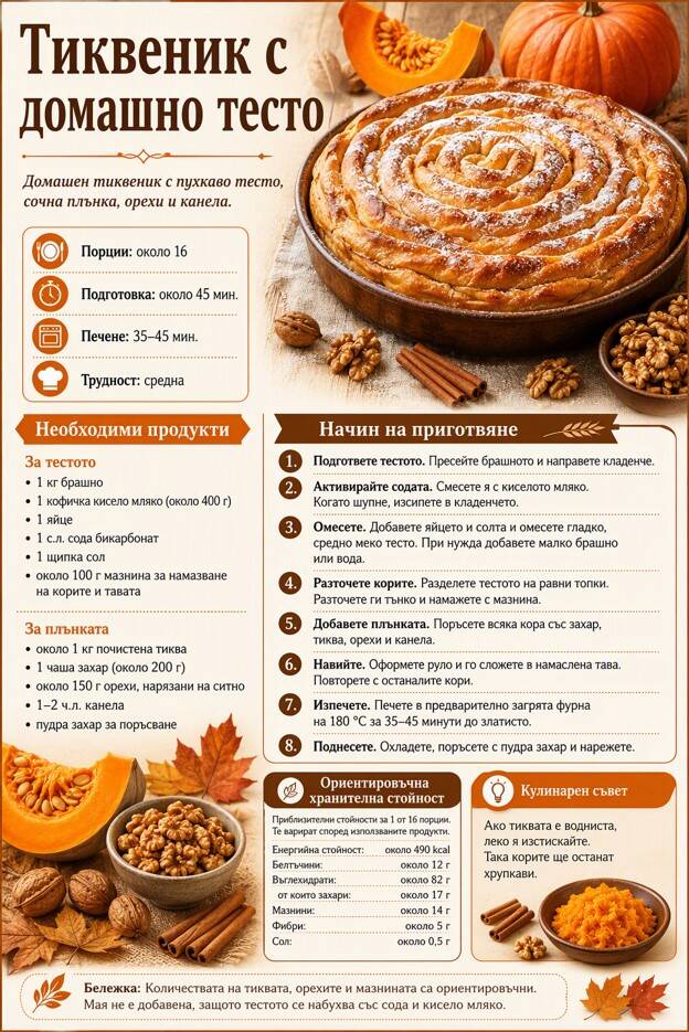 Тиквеник с домашно тесто