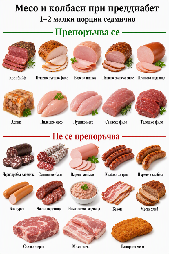 Преддиабет Месо и колбаси  