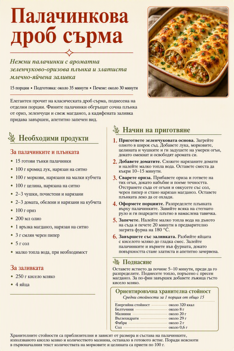 Палачинкова дроб сърма
