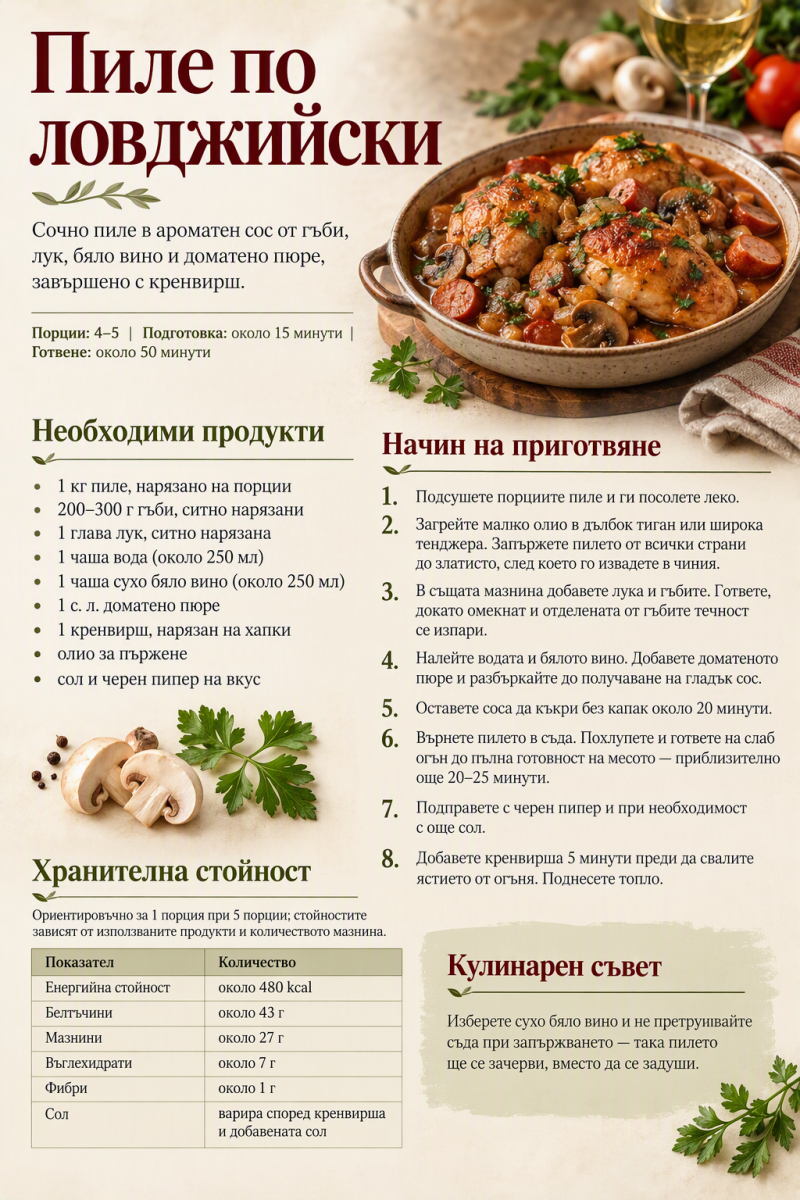 Пиле по ловджийски