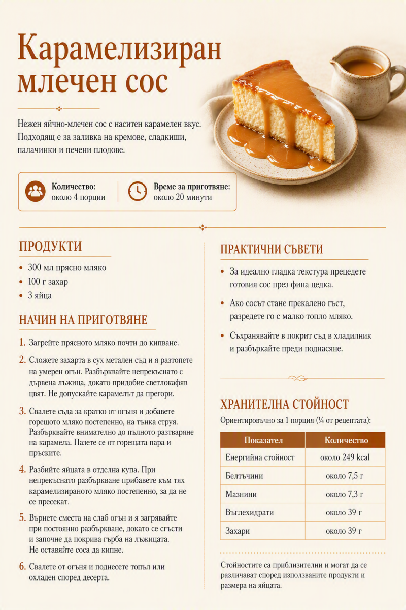 Карамелизиран млечен сос