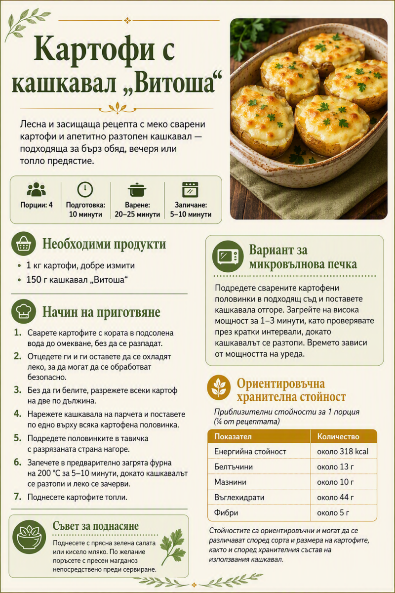 Картофи с кашкавал „Витоша“