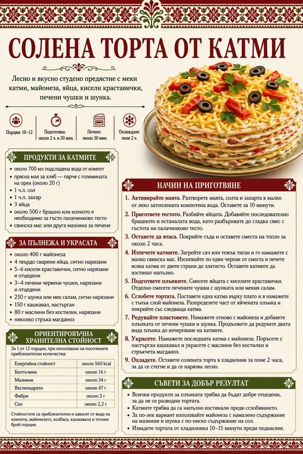 Солена торта от катми 