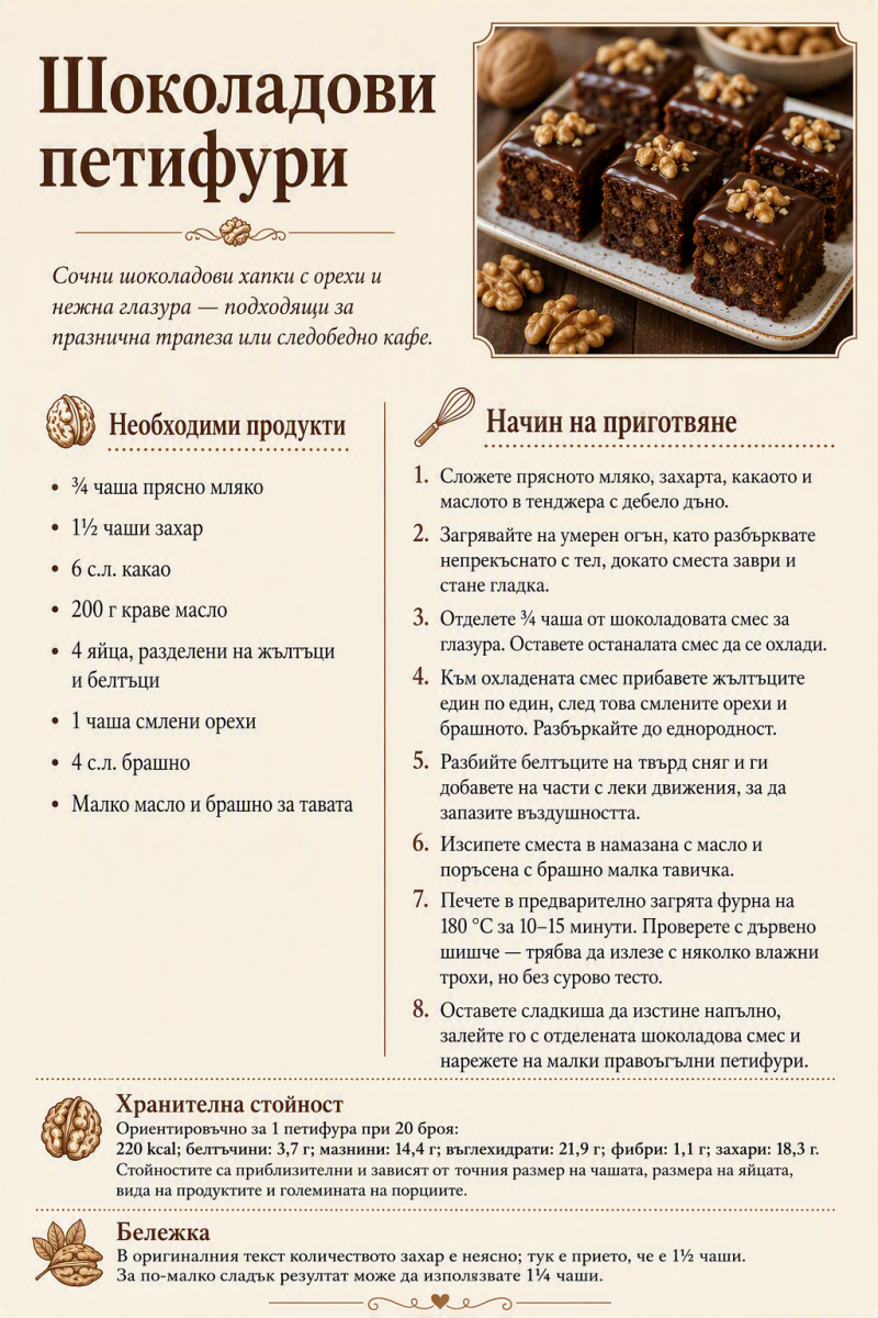 Шоколадови петифури