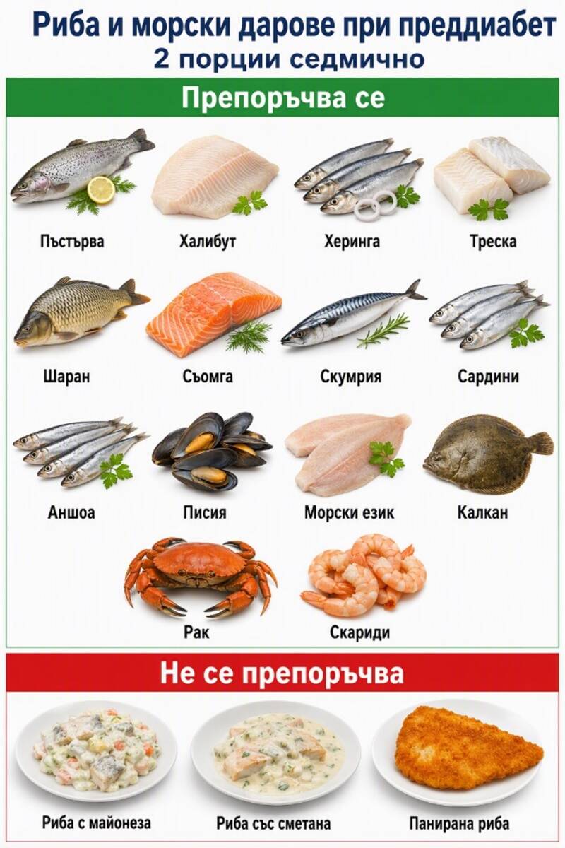 Преддиабет Риба и морски дарове