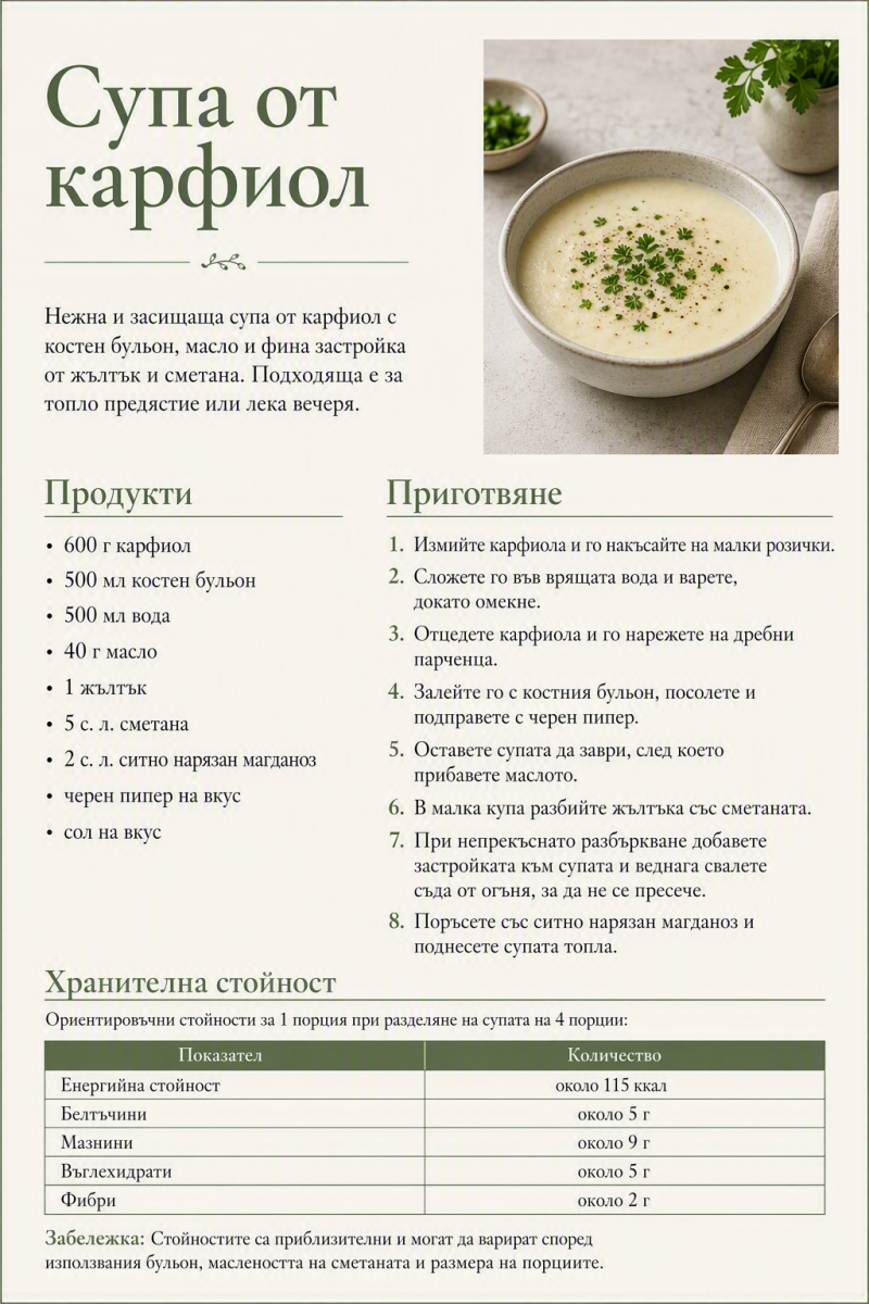 Супа от карфиол