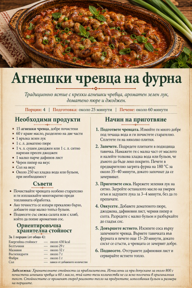 Агнешки чревца на фурна