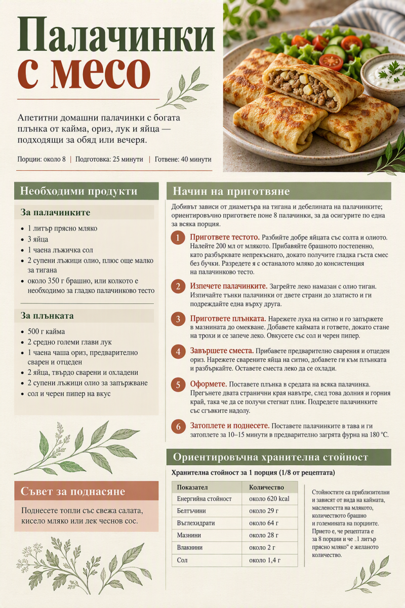 Палачинки с месо