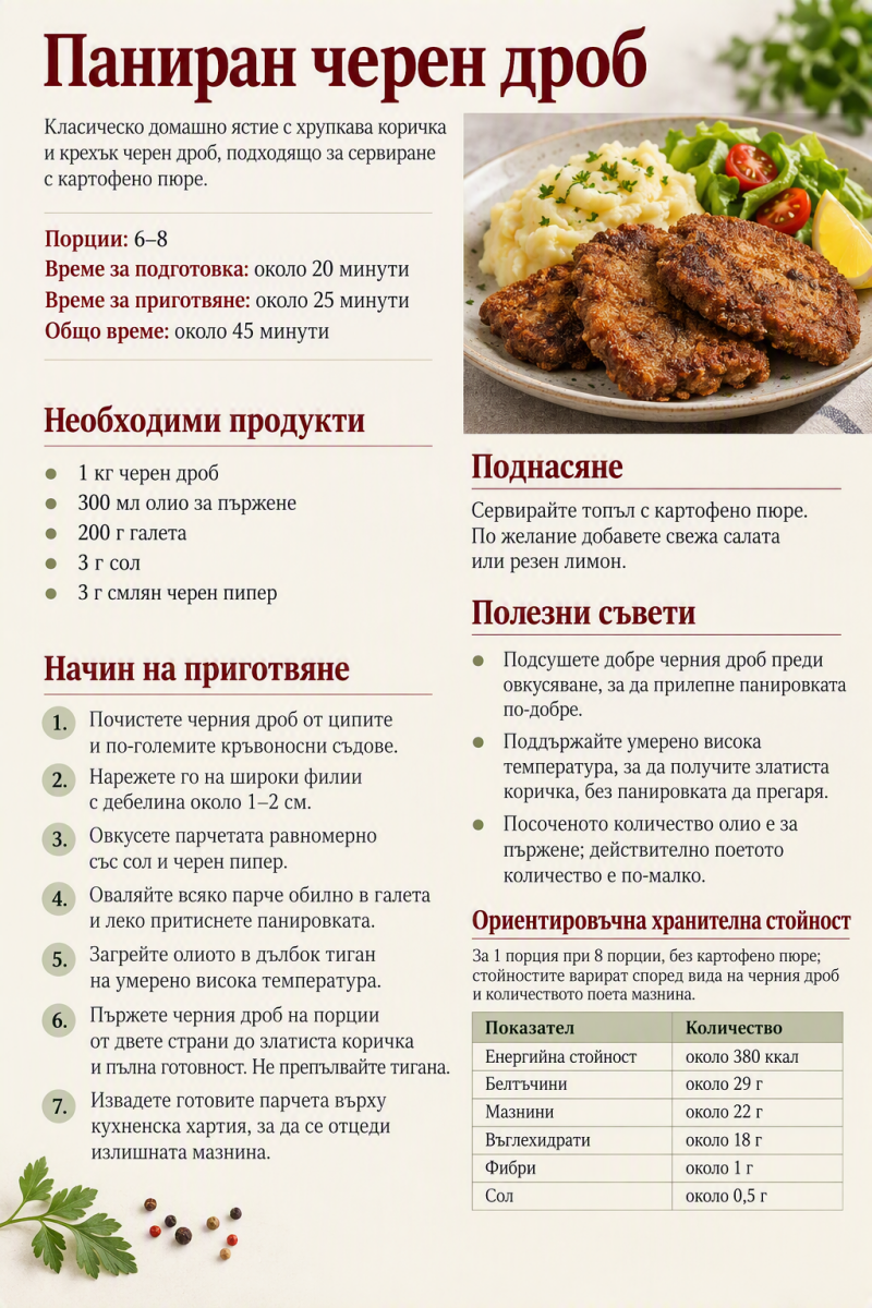 Паниран черен дроб