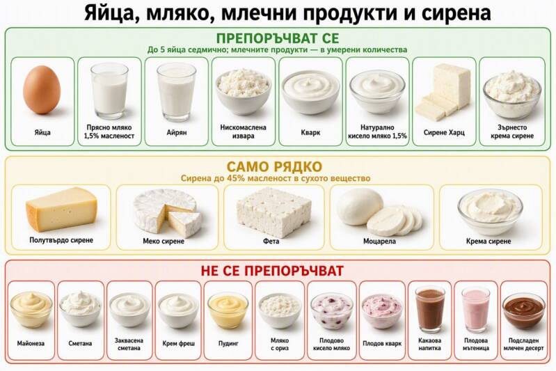 Яйца, мляко, млечни продукти
