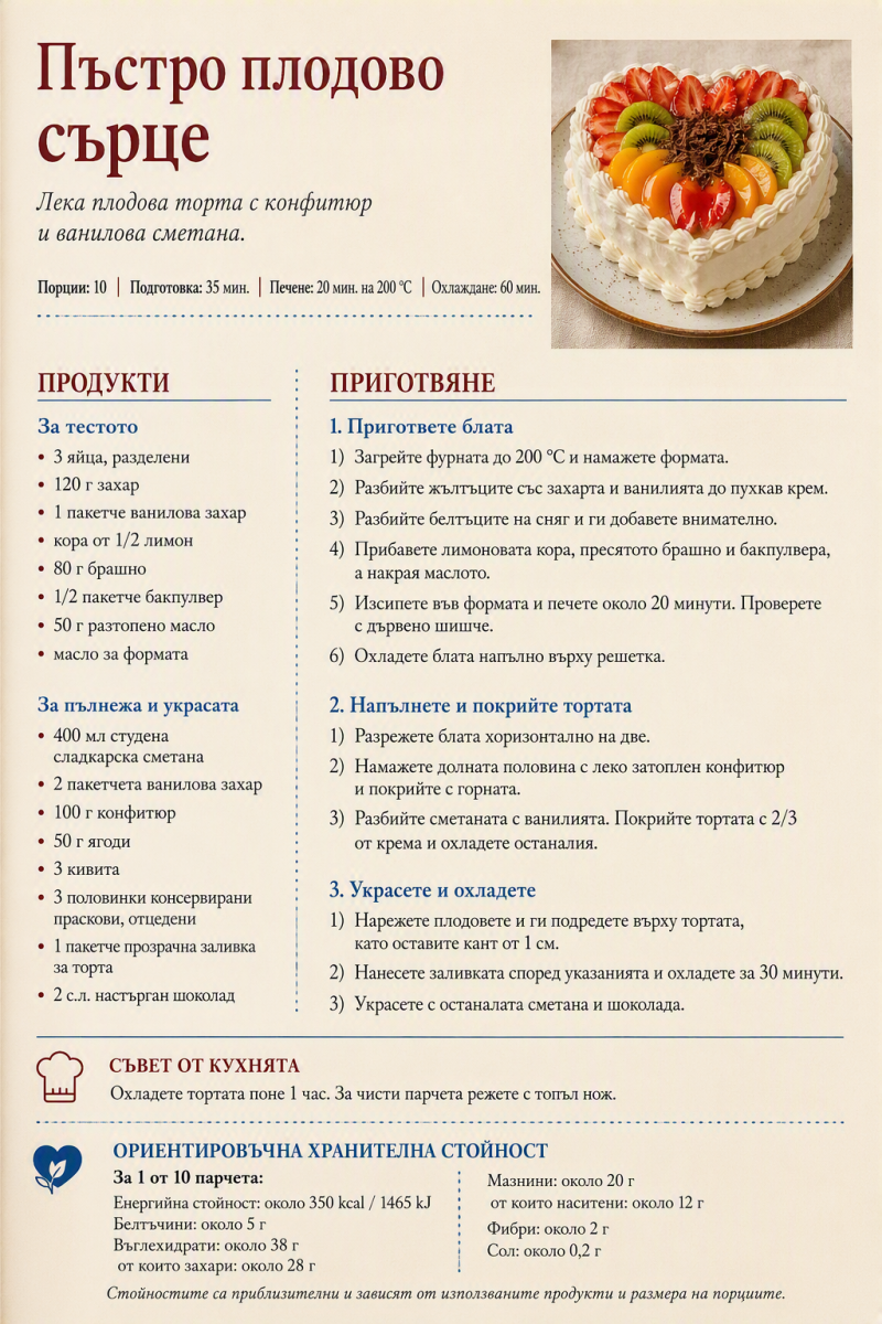 Пъстро плодово сърце