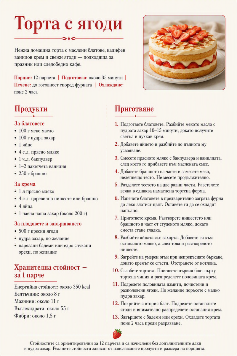 Торта с ягоди