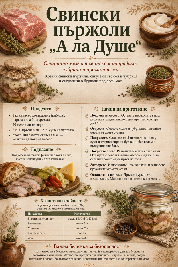 Свински пържоли „А ла Душе“