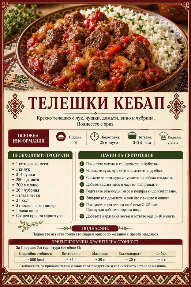 Телешки кебап
