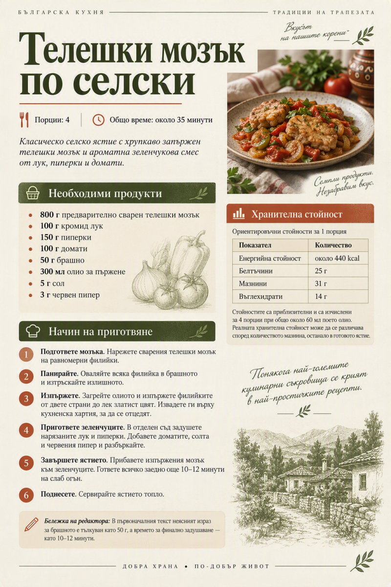 Телешки мозък по селски