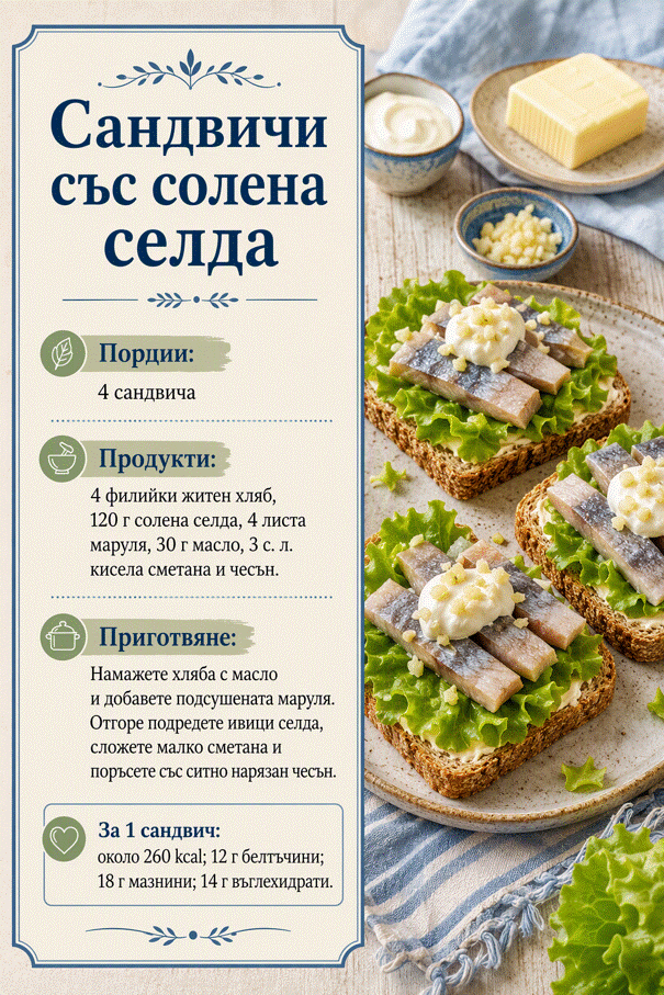 Сандвичи със солена селда
