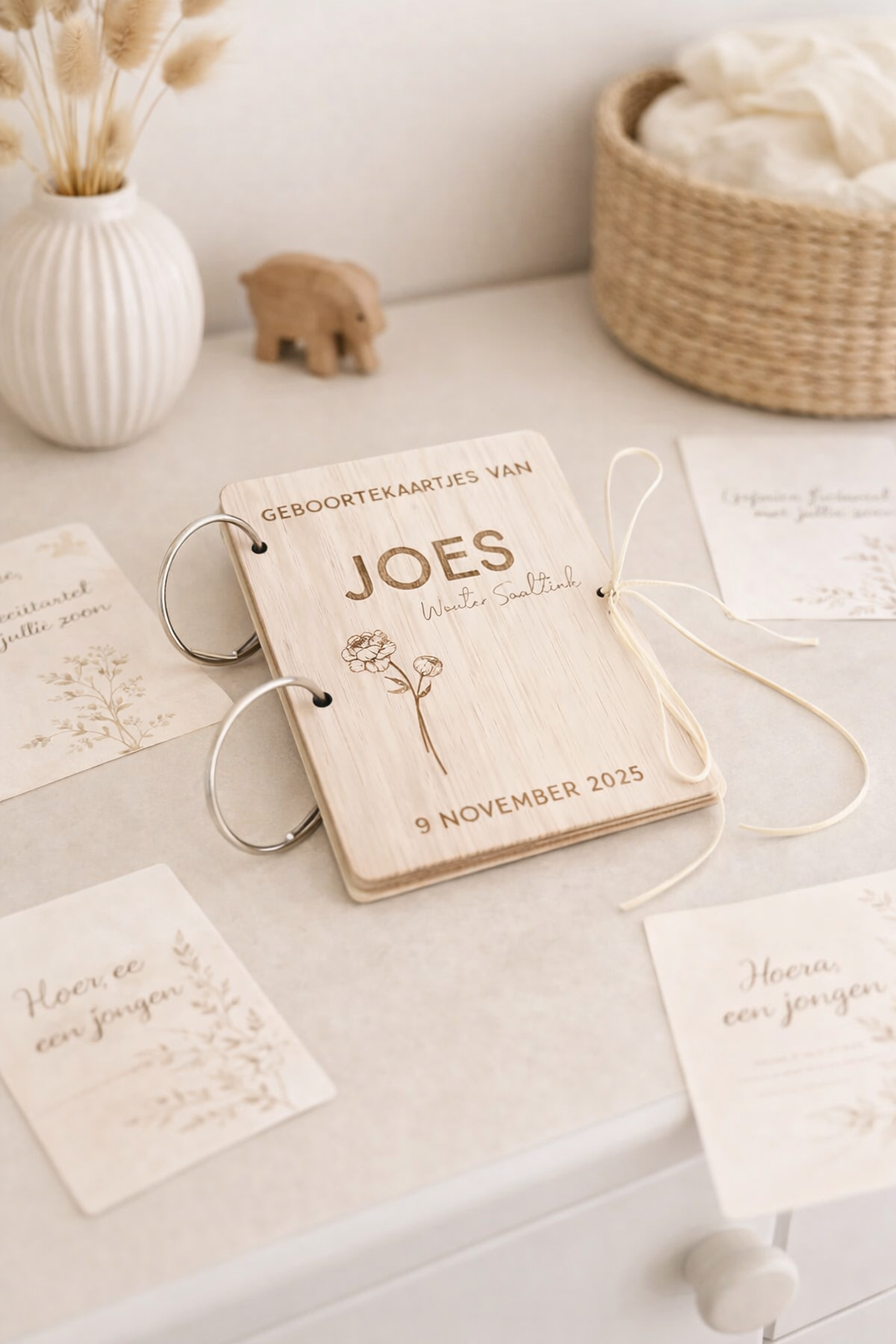 Bewaarbundel geboortekaartjes geboortebloem