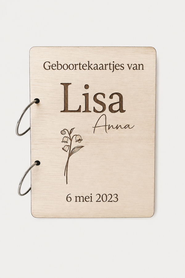Bewaarbundel geboortekaartjes geboortebloem