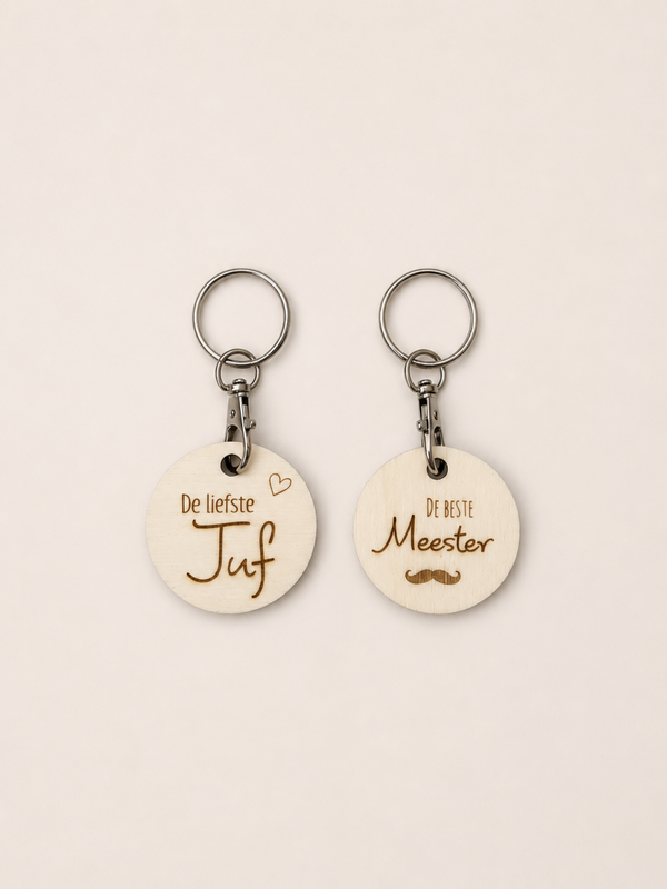 Sleutelhanger Juf/Meester