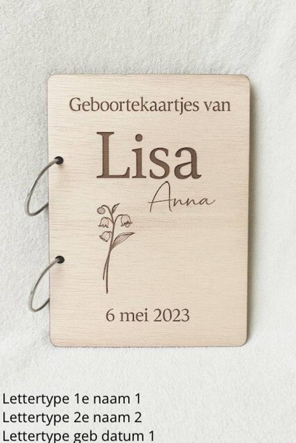 Bewaarbundel geboortekaartjes geboortebloem