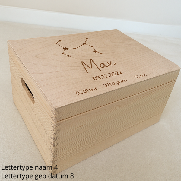 Memorybox met sterrenbeeld (groot, klein of XL)