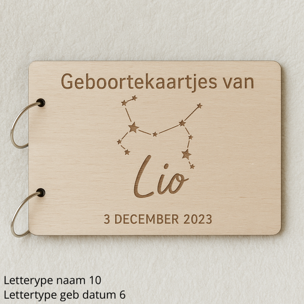 Bewaarbundel geboortekaartjes sterrenbeeld