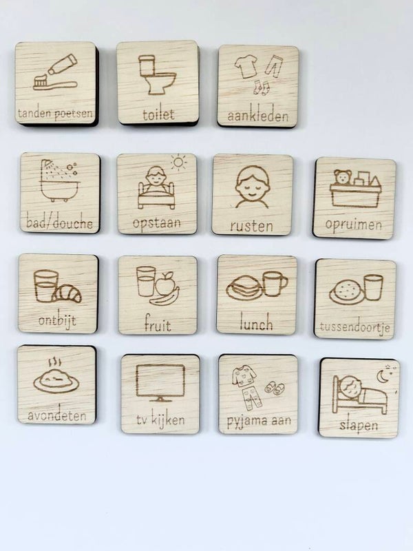 Pictogrammen dagroutine