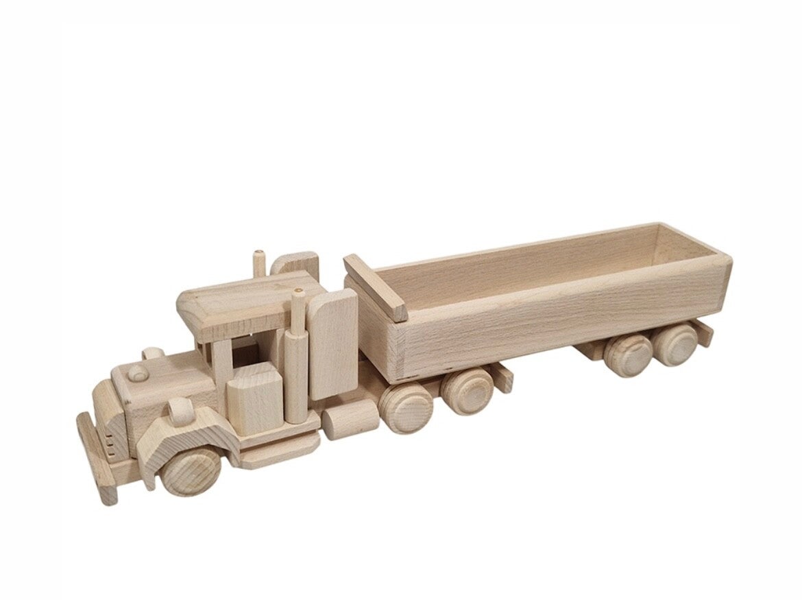 Amerikaanse vrachtwagen met open oplegger