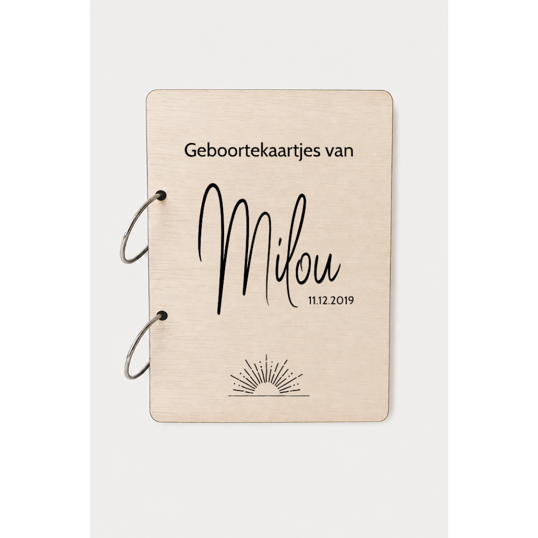 Bewaarbundel geboortekaartjes Zon