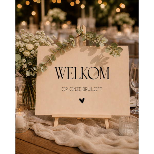 Welkomstbord basis met hartje