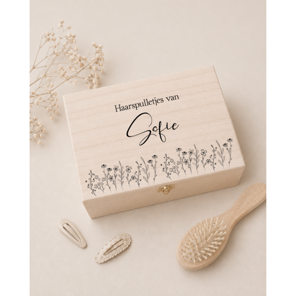Bewaarkistje haarspulletjes Wildbloemen