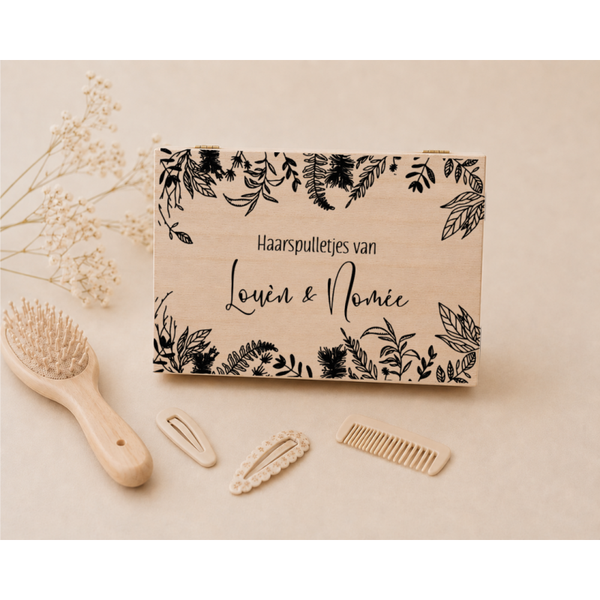 Bewaarkistje haarspulletjes Bloemen groot