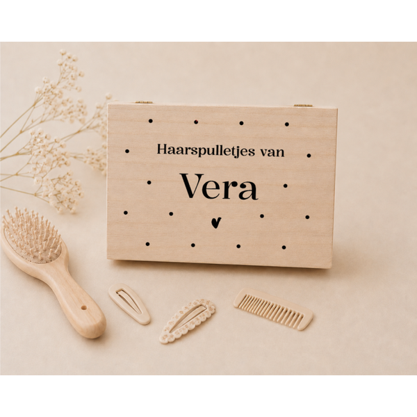 Bewaarkistje haarspulletjes Stippen groot