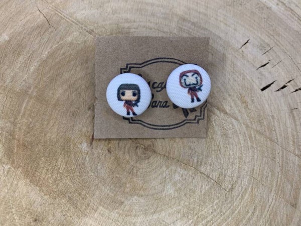 Pendientes botón la Casa de Papel