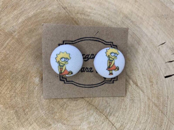 Pendientes botón Lisa Simpson