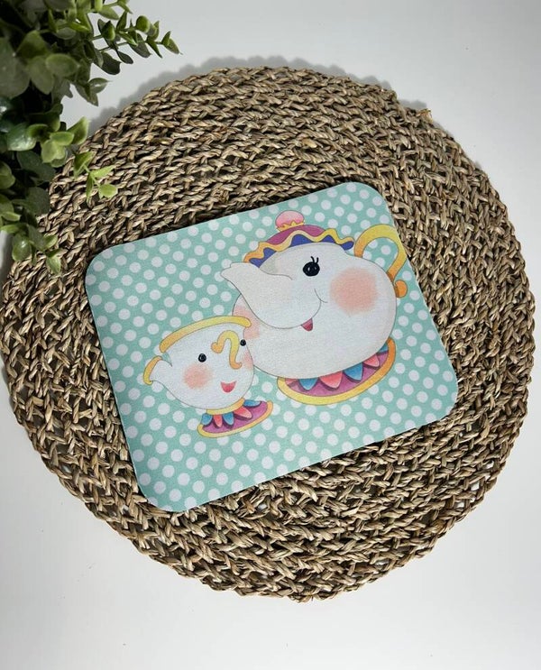 Alfombrilla para el ratón taza bella y bestia