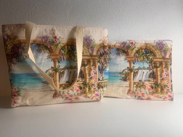 Pack bolso y neceser grande paisaje
