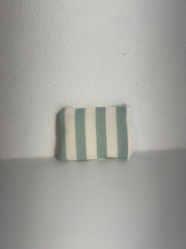 monedero rayas verde agua