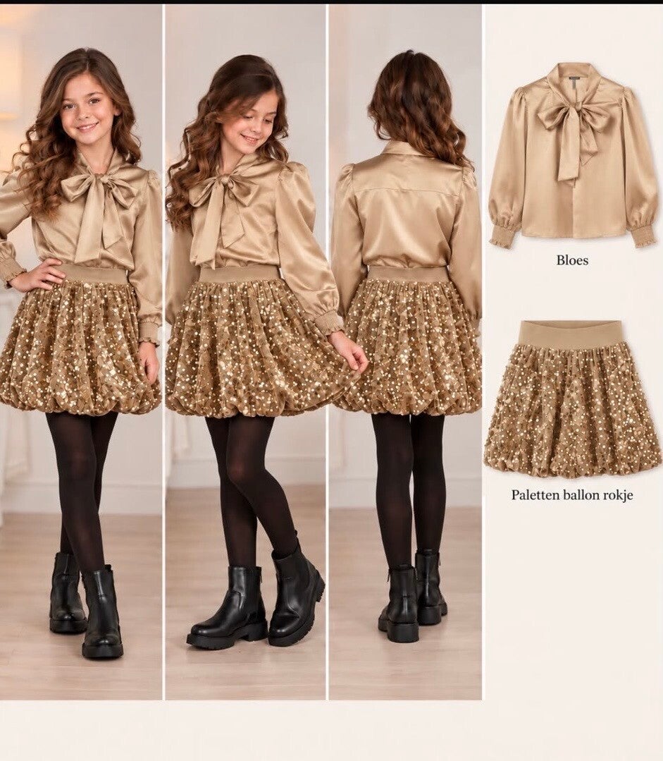 Pailetten ballon goud set
