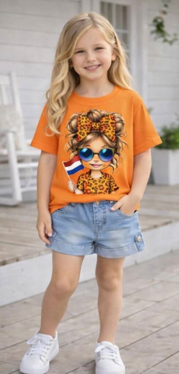 Koningsdag meisje oranje