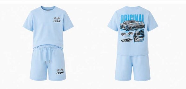Icon blauwe set auto’s