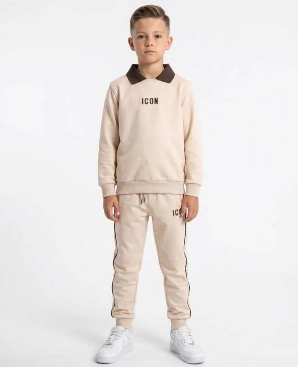 Icon kraag set beige