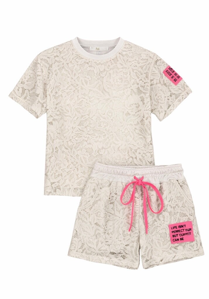 Beige label perfect kanten set