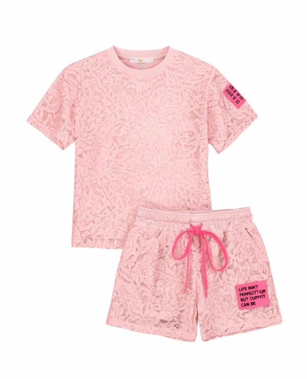 Licht roze label perfect set