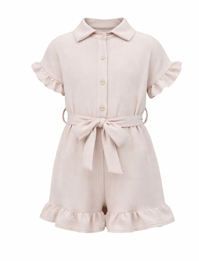 Beige rib playsuit